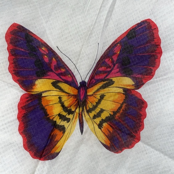 ECHO Brilliant Colorful Butterfly Print Scarf. - Picture 5 of 5